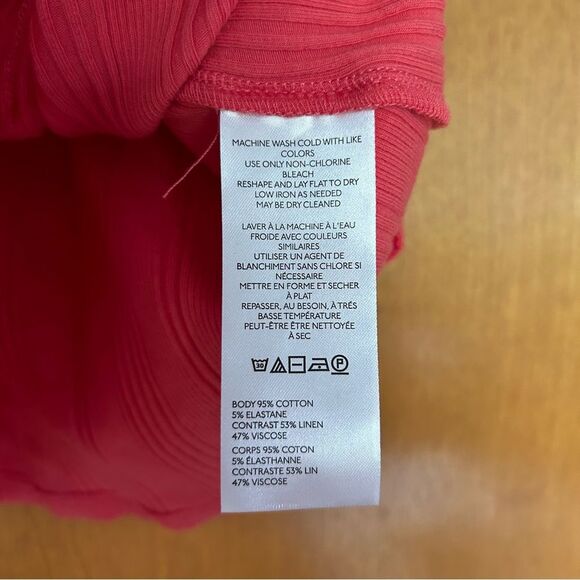 Anthropologie Pilcro V-Neck Ruffle Tank Top in Coral Size Medium Y2K - Picture 6 of 8